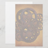 Steampunk Rusty Gears Briefpapier (Vorne/Hinten)