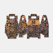 Steampunk Rusty Gears Custom Monogram Gable Geschenkschachtel (Ungefaltet)
