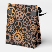 Steampunk Rusty Gears Custom Monogram Geschenkschachtel (Rückseite)