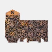 Steampunk Rusty Gears Custom Monogram Geschenkschachtel (Ungefaltet)
