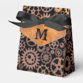Steampunk Rusty Gears Custom Monogram Geschenkschachtel (Vorderseite)