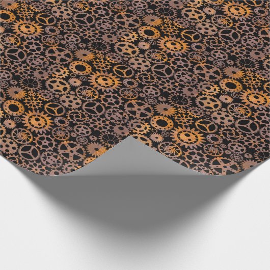 Steampunk Rusty Gears Geschenkpapier (Ecke)