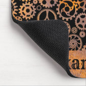 Steampunk Rusty Gears Individuelle Name Mousepad (Ecke)