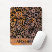 Steampunk Rusty Gears Individuelle Name Mousepad (Mit Mouse)