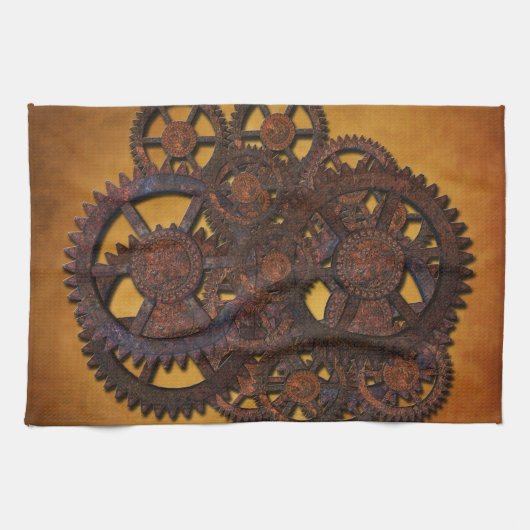 Steampunk Rusty Gears Küchentuch (Horizontal)