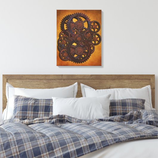 Steampunk Rusty Gears Leinwanddruck (Insitu (Schlafzimmer))