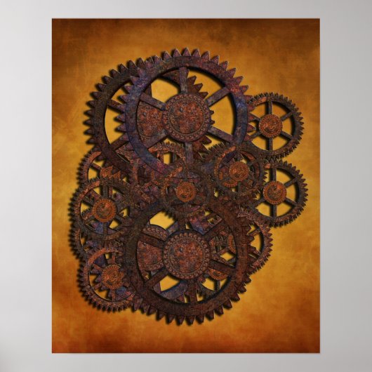 Steampunk Rusty Gears Poster (Vorne)