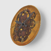 Steampunk Rusty Gears Runde Wanduhr (Winkel)