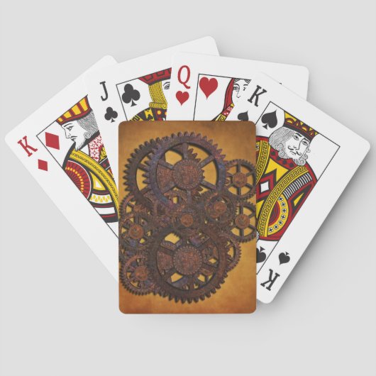 Steampunk Rusty Gears Spielkarten (Rückseite)