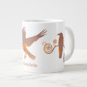Steampunk-Rusty Gears und Crows-Individuelle Name Jumbo-Tasse (Vorderseite Rechts)