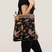 Steampunk-Rusty Gears und Crows-Individuelle Name Tasche (Von Nahem)