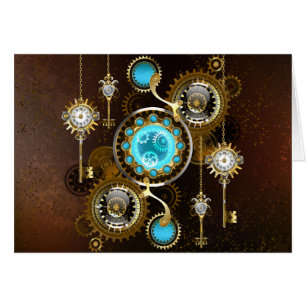 Steampunk Rusty Hintergrund mit türkisfarbenen Lin