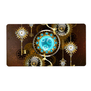 Steampunk Rusty Hintergrund mit türkisfarbenen Lin