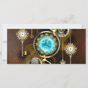 Steampunk Rusty Hintergrund mit türkisfarbenen Lin