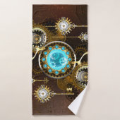Steampunk Rusty Hintergrund mit türkisfarbenen Lin Badehandtuch (Badehandtuch)
