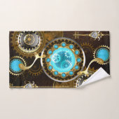 Steampunk Rusty Hintergrund mit türkisfarbenen Lin Badhandtuch Set (Handtuch)