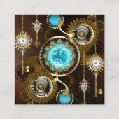 Steampunk Rusty Hintergrund mit türkisfarbenen Lin Begleitkarte (Vorderseite)