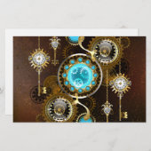 Steampunk Rusty Hintergrund mit türkisfarbenen Lin Briefpapier (Vorne/Hinten)