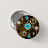 Steampunk Rusty Hintergrund mit türkisfarbenen Lin Button (Vorne & Hinten)