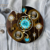 Steampunk Rusty Hintergrund mit türkisfarbenen Lin Button (Beispiel)