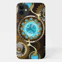 Steampunk Rusty Hintergrund mit türkisfarbenen Lin