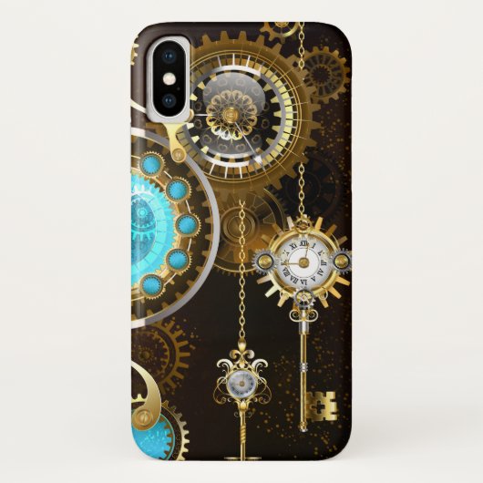 Steampunk Rusty Hintergrund mit türkisfarbenen Lin Case-Mate iPhone Hülle (Rückseite)
