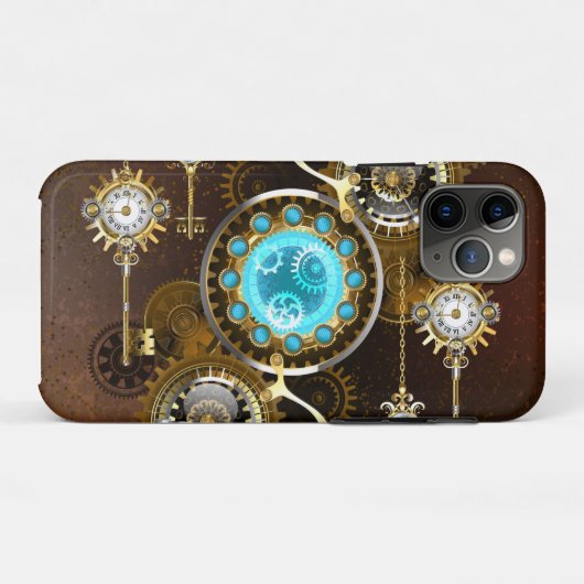Steampunk Rusty Hintergrund mit türkisfarbenen Lin Case-Mate iPhone Hülle (Rückseite (Horizontal))