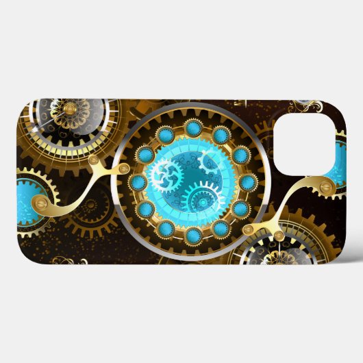 Steampunk Rusty Hintergrund mit türkisfarbenen Lin Case-Mate iPhone Hülle (Rückseite (Horizontal))