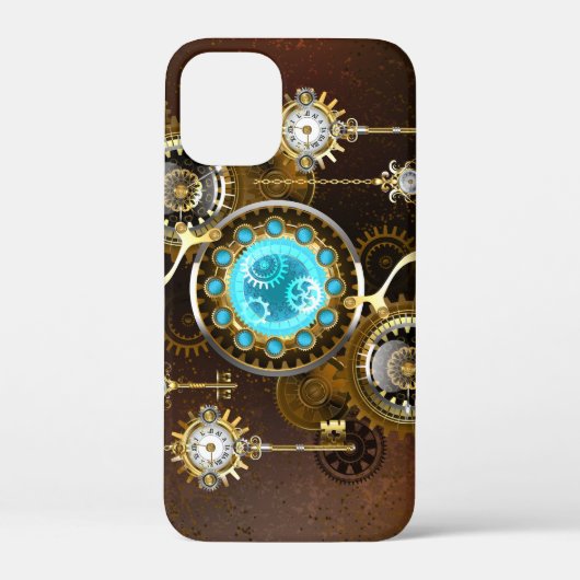 Steampunk Rusty Hintergrund mit türkisfarbenen Lin Case-Mate iPhone Hülle (Rückseite)