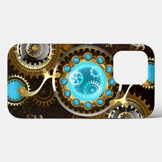 Steampunk Rusty Hintergrund mit türkisfarbenen Lin Case-Mate iPhone Hülle (Rückseite (Horizontal))