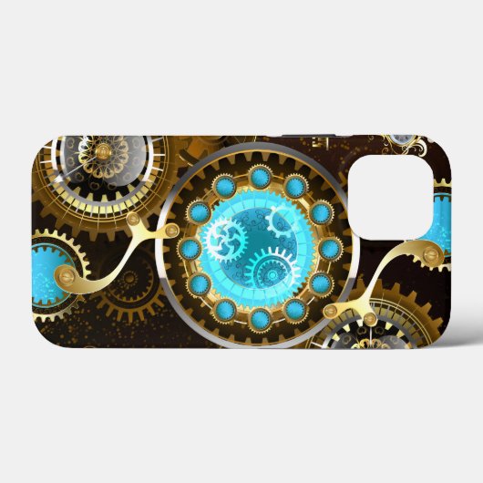 Steampunk Rusty Hintergrund mit türkisfarbenen Lin Case-Mate iPhone Hülle (Rückseite (Horizontal))