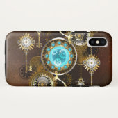 Steampunk Rusty Hintergrund mit türkisfarbenen Lin Case-Mate iPhone Hülle (Rückseite (Horizontal))
