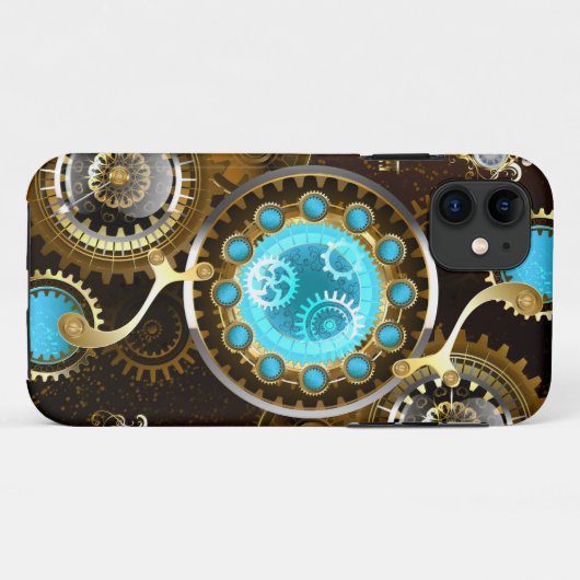 Steampunk Rusty Hintergrund mit türkisfarbenen Lin Case-Mate iPhone Hülle (Rückseite (Horizontal))