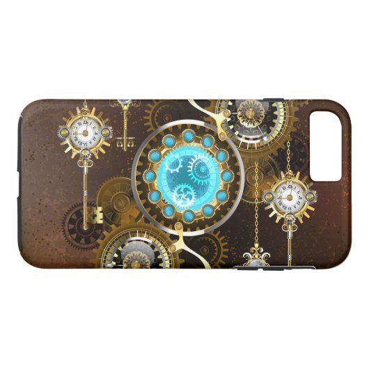 Steampunk Rusty Hintergrund mit türkisfarbenen Lin Case-Mate iPhone Hülle (Rückseite (Horizontal))