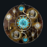 Steampunk Rusty Hintergrund mit türkisfarbenen Lin Dartscheibe<br><div class="desc">Türkisfarbene Linsen mit antiker Uhr mit Messinggetrieben und goldenen Tasten auf rostigem,  braunem Hintergrund. Steampunkstil.</div>