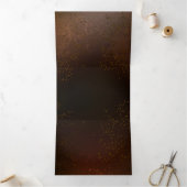 Steampunk Rusty Hintergrund mit türkisfarbenen Lin Dreifach Gefaltete Urlaubskarte (Innenseite)