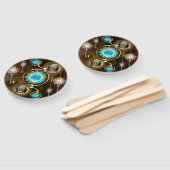 Steampunk Rusty Hintergrund mit türkisfarbenen Lin Fächer (Non-assembled)