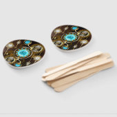 Steampunk Rusty Hintergrund mit türkisfarbenen Lin Fächer (Non-assembled)