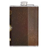 Steampunk Rusty Hintergrund mit türkisfarbenen Lin Flachmann (Rückseite)