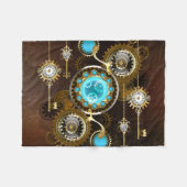 Steampunk Rusty Hintergrund mit türkisfarbenen Lin Fleecedecke (Vorderseite (Horizontal))
