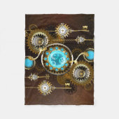 Steampunk Rusty Hintergrund mit türkisfarbenen Lin Fleecedecke (Vorderseite)