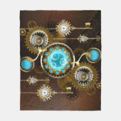 Steampunk Rusty Hintergrund mit türkisfarbenen Lin Fleecedecke (Vorderseite)