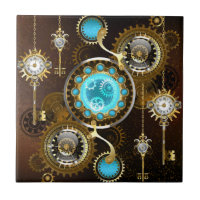 Steampunk Rusty Hintergrund mit türkisfarbenen Lin