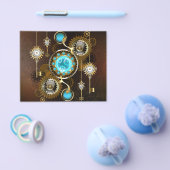 Steampunk Rusty Hintergrund mit türkisfarbenen Lin Flyer (Einzeln)