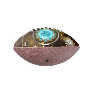Steampunk Rusty Hintergrund mit türkisfarbenen Lin Football