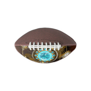 Steampunk Rusty Hintergrund mit türkisfarbenen Lin Football