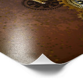 Steampunk Rusty Hintergrund mit türkisfarbenen Lin Fotodruck (Ecke)