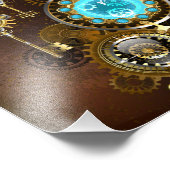 Steampunk Rusty Hintergrund mit türkisfarbenen Lin Fotodruck (Ecke)