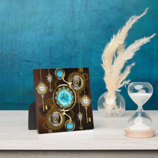 Steampunk Rusty Hintergrund mit türkisfarbenen Lin Fotoplatte (InSitu)