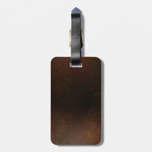 Steampunk Rusty Hintergrund mit türkisfarbenen Lin Gepäckanhänger (Rückseite vertikal)